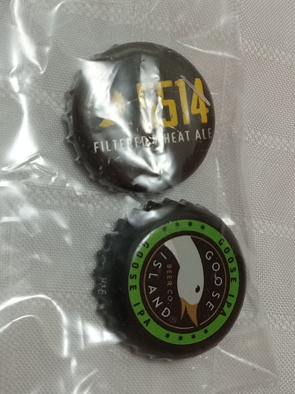 Set of two handmade pins made with glass bottle caps